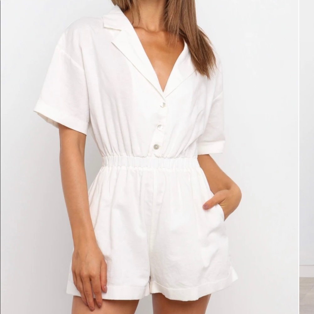White Romper/Playsuit buttons -NWT